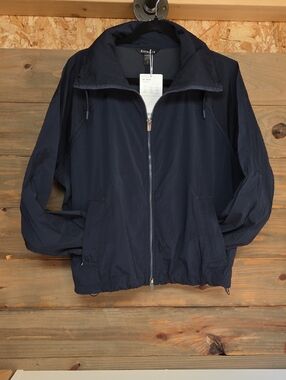 Athleta Navy Blue Lightweight Windbreaker Jacket
